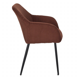 Lot de 2 fauteuils en tissu côtelé DRAMMEN - Terracotta