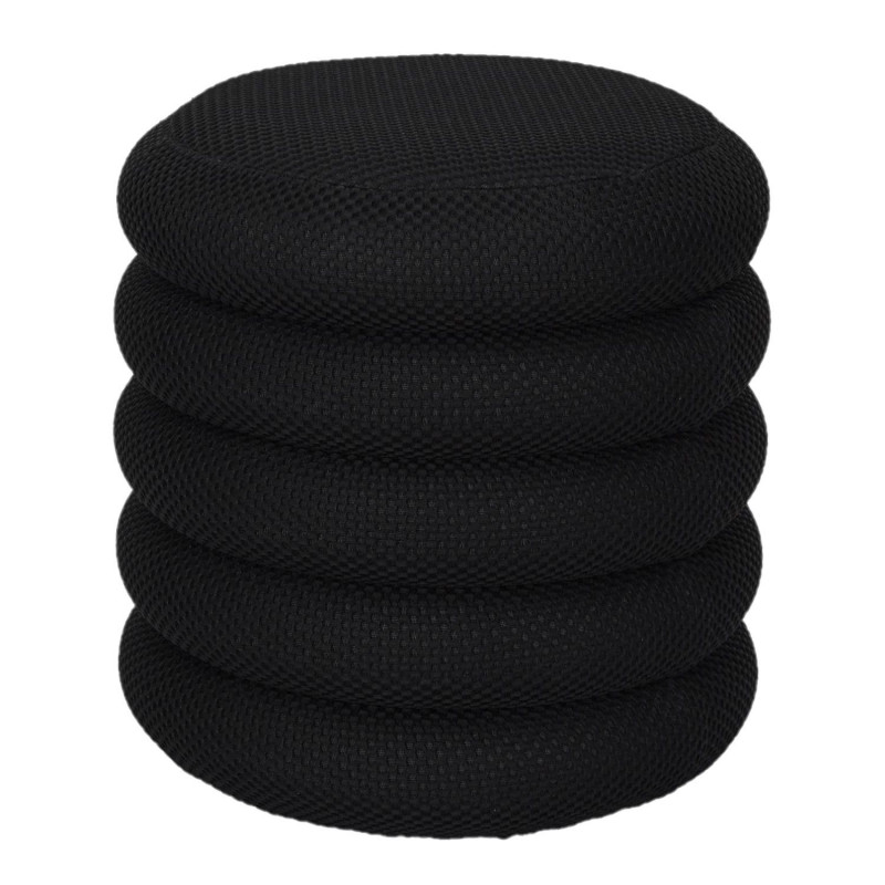 Pouf de rangement maille nid d'abeille ATOME - Noir Pouf de rangement maille nid d'abeille ATOME - Noir