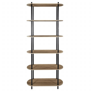 Etagère 6 niveaux en bois COBE - H. 181 cm - Marron et noir