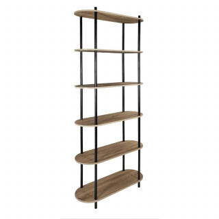 Etagère 6 niveaux en bois COBE - H. 181 cm - Marron et noir