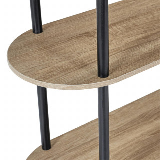 Etagère 6 niveaux en bois COBE - H. 181 cm - Marron et noir