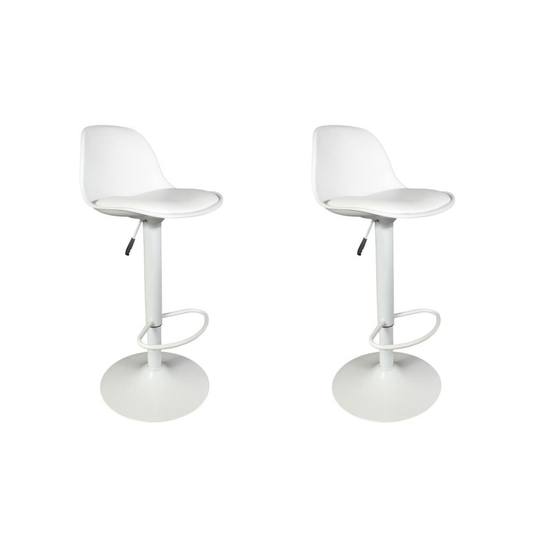 Lot de 2 tabourets de bar ISAK - Blanc Lot de 2 tabourets de bar ISAK - Blanc