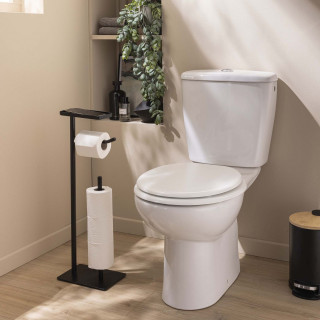 Dérouleur de papier WC avec porte-téléphone - Noir