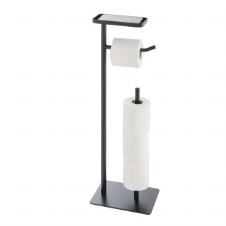 Dérouleur de papier WC avec porte-téléphone - Noir