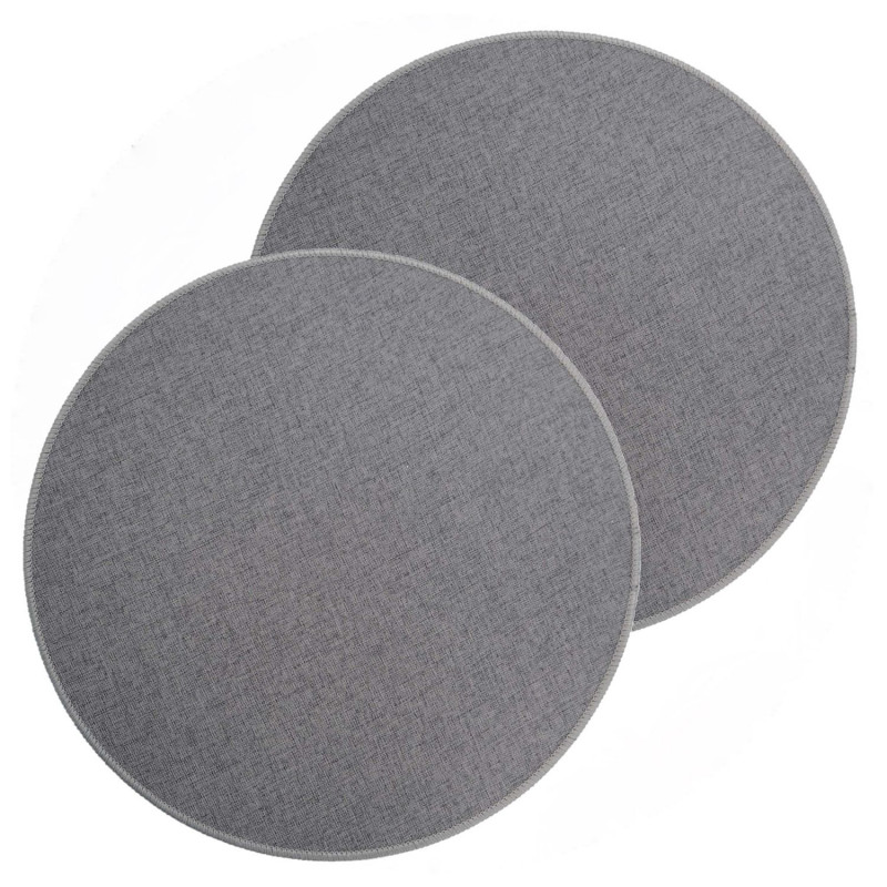Lot de 2 sets de table tissés antidérapants - Gris Lot de 2 sets de table tissés antidérapants - Gris