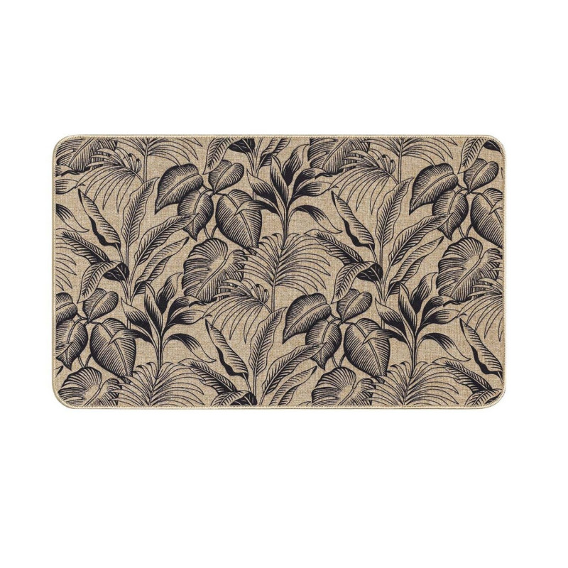 Tapis antidérapant imprimé jungle STYLIS  - 45 x 75 cm - Noir et marron
