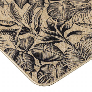 Tapis antidérapant imprimé jungle STYLIS  - 45 x 75 cm - Noir et marron
