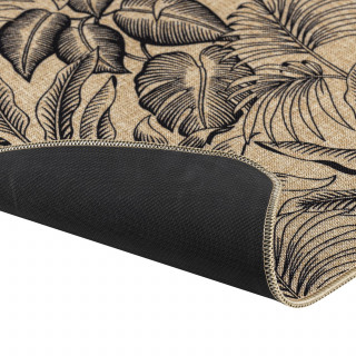 Tapis antidérapant imprimé jungle STYLIS  - 45 x 75 cm - Noir et marron