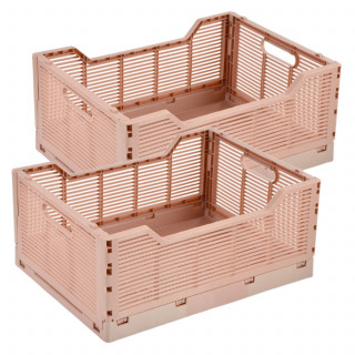 Lot de 2 cagettes pliables FOLDY - Taille L - Rose