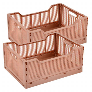 Lot de 2 cagettes pliables FOLDY - Taille L - Argile
