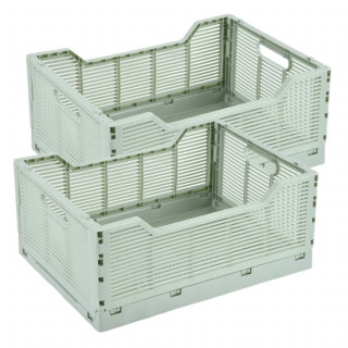 Lot de 2 cagettes pliables FOLDY - Taille L - Céladon