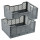 Lot de 2 cagettes pliables FOLDY - Taille L - Gris