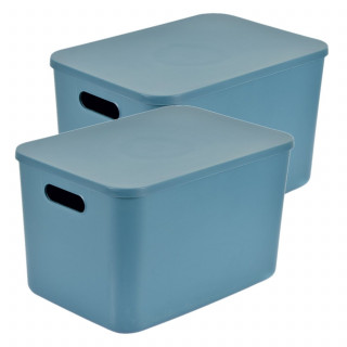 Lot de 2 boîtes avec couvercle CHROMACASE - 15,5 L - Emeraude