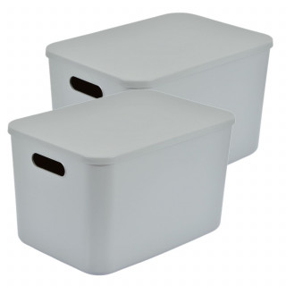 Lot de 2 boîtes avec couvercle CHROMACASE - 15,5 L - Gris