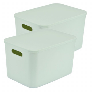 Lot de 2 boîtes avec couvercle CHROMACASE - 15,5 L - Sauge