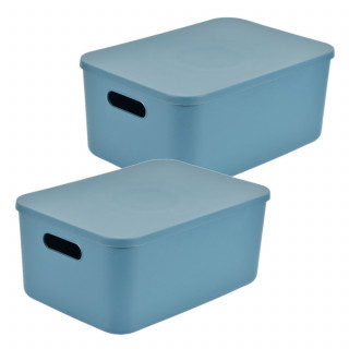 Lot de 2 boîtes avec couvercle CHROMACASE - 10,5 L - Emeraude