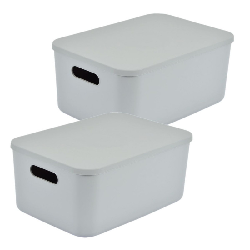 Lot de 2 boîtes avec couvercle CHROMACASE - 10,5 L - Gris Lot de 2 boîtes avec couvercle CHROMACASE - 10,5 L - Gris
