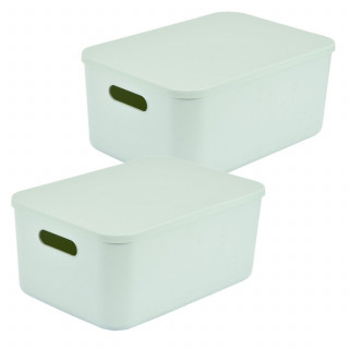 Lot de 2 boîtes avec couvercle CHROMACASE - 10,5 L - Sauge
