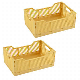 Lot de 2 cagettes pliables FOLDY - Taille M - Ocre