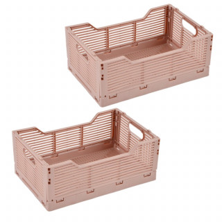 Lot de 2 cagettes pliables FOLDY - Taille M - Rose