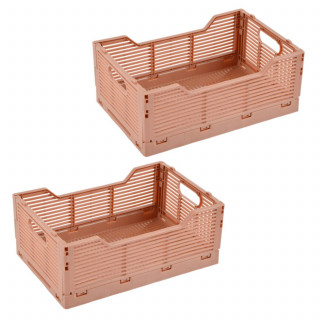 Lot de 2 cagettes pliables FOLDY - Taille M - Argile
