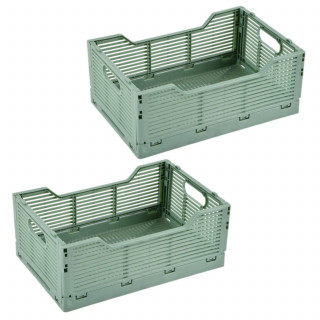 Lot de 2 cagettes pliables FOLDY - Taille M - Sauge