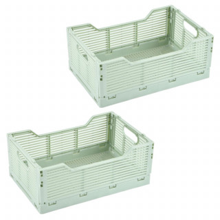 Lot de 2 cagettes pliables FOLDY - Taille M - Céladon