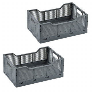 Lot de 2 cagettes pliables FOLDY - Taille M - Gris