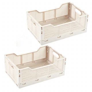 Lot de 2 cagettes pliables FOLDY - Taille M - Beige
