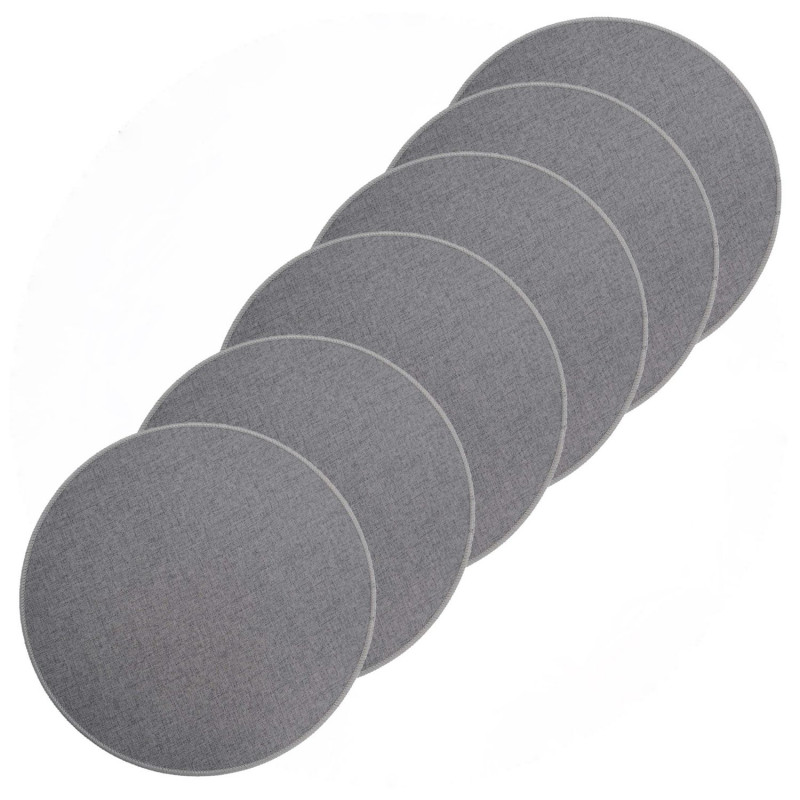 Lot de 6 sets de table tissés antidérapants - Gris Lot de 6 sets de table tissés antidérapants - Gris