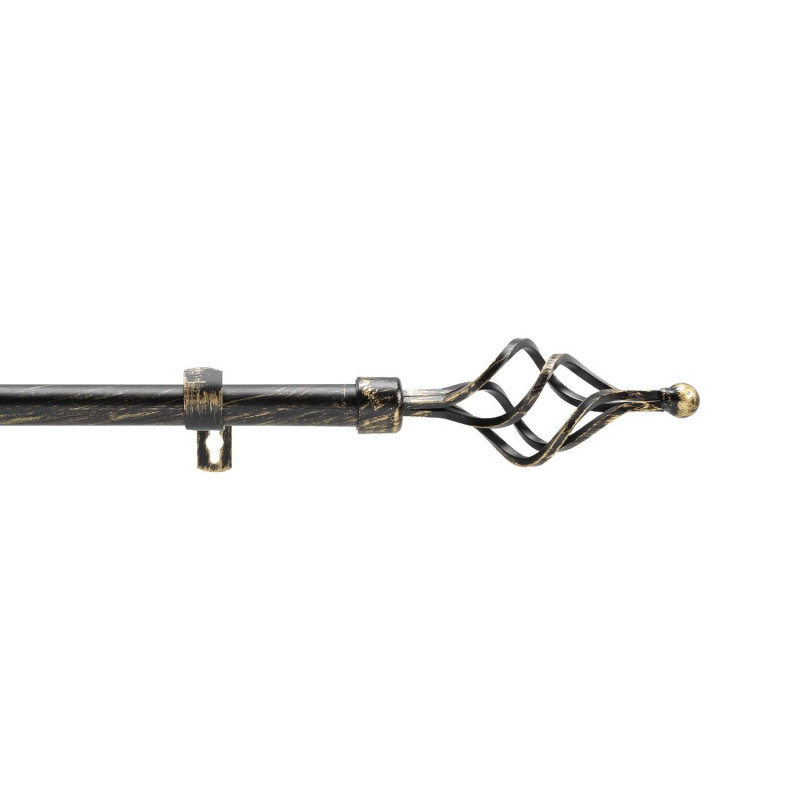 Kit de tringle à rideaux extensible TWISTY - L. 210 à 380 cm - Noir et or Kit de tringle à rideaux extensible TWISTY - L. 210 à 380 cm - Noir et or