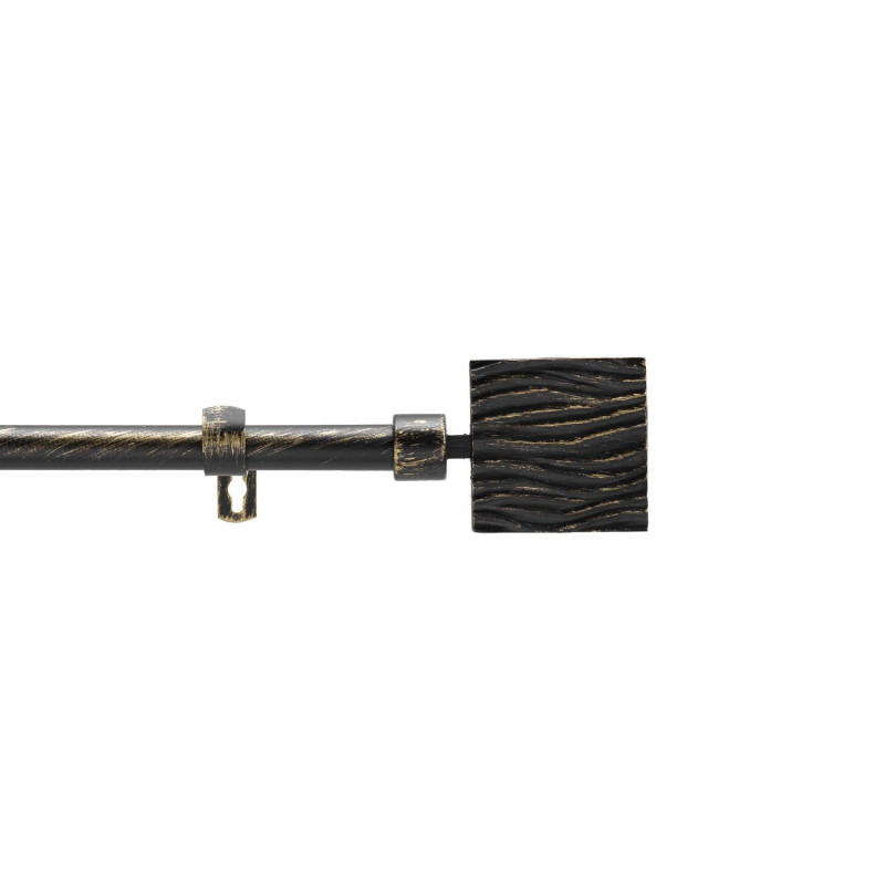 Kit de tringle à rideaux extensible TEMPO - L. 210 à 380 cm - Noir et or Kit de tringle à rideaux extensible TEMPO - L. 210 à 380 cm - Noir et or