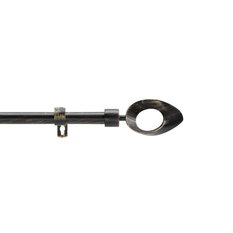 Kit de tringle à rideaux extensible OVALON - L. 210 à 380 cm - Noir et or Kit de tringle à rideaux extensible OVALON - L. 210 à 380 cm - Noir et or