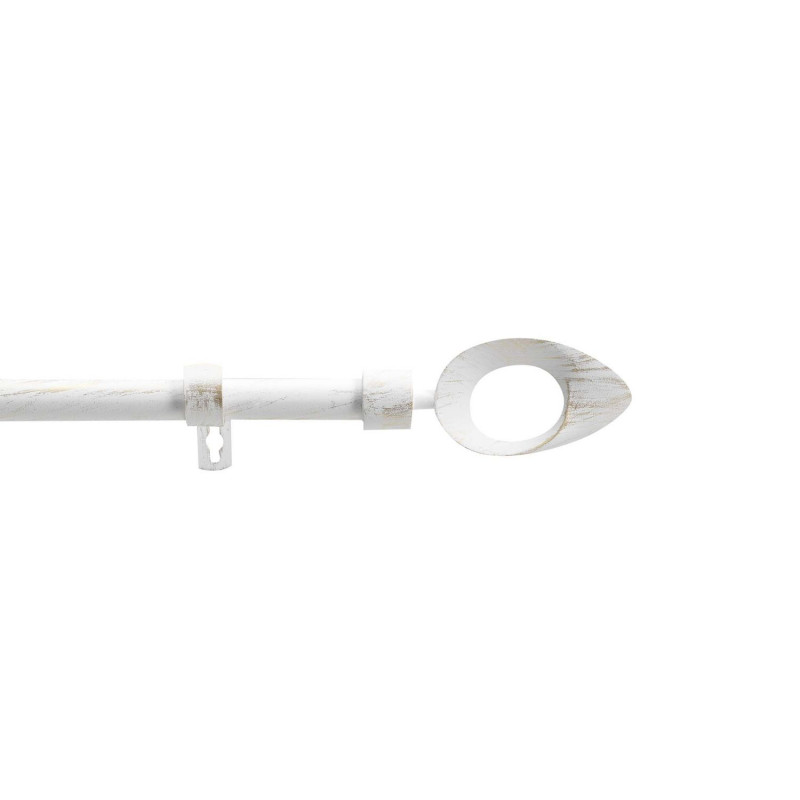 Kit de tringle à rideaux extensible OVALON - L. 210 à 380 cm - Blanc et or Kit de tringle à rideaux extensible OVALON - L. 210 à 380 cm - Blanc et or