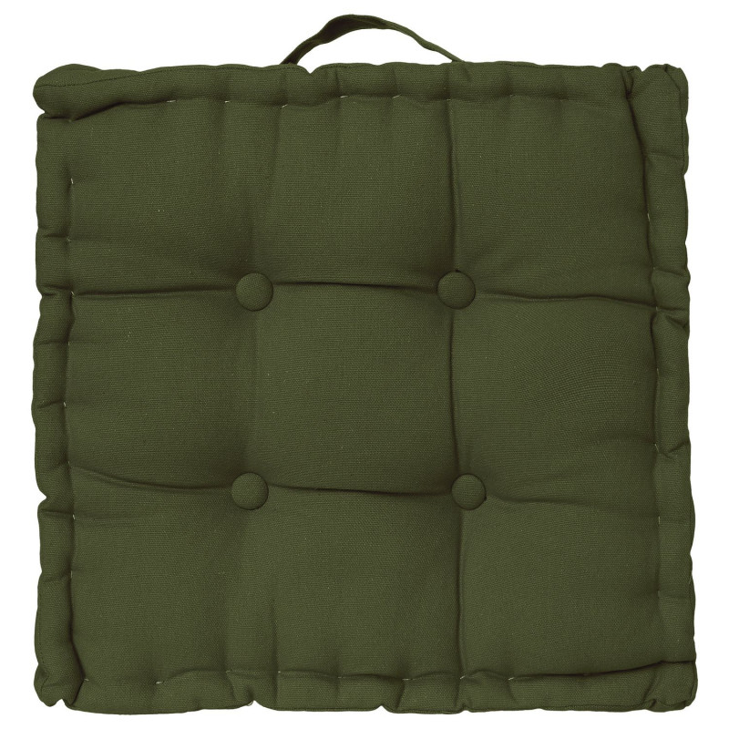 Coussin de sol en coton ANJALI - Kaki Coussin de sol en coton ANJALI - Kaki