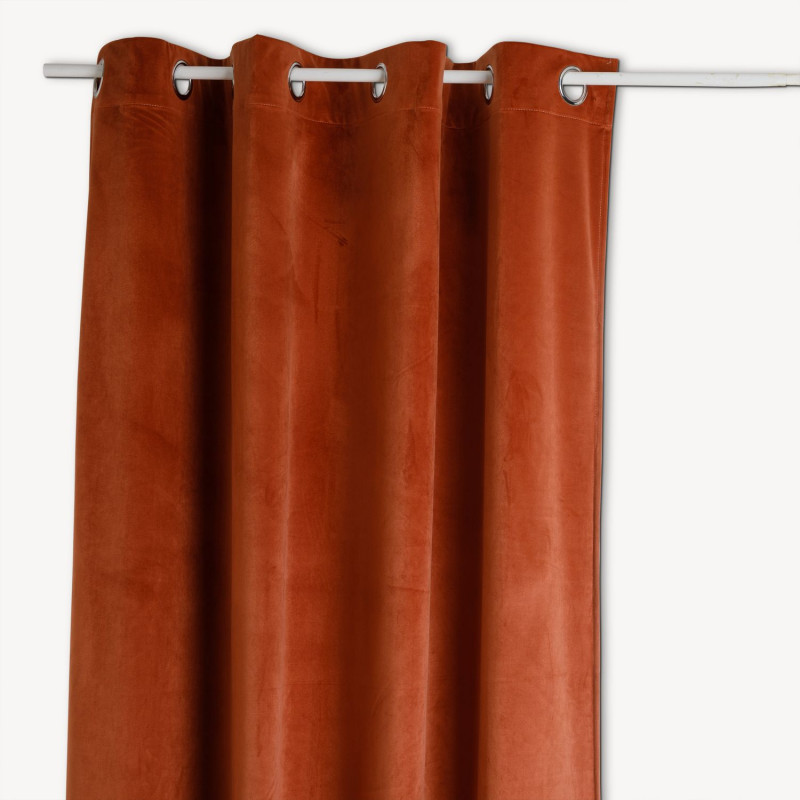 Rideau occultant en velours COCON - 140 x 260 cm - Terracotta Rideau occultant en velours COCON - 140 x 260 cm - Terracotta