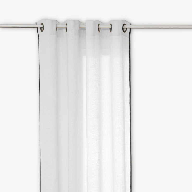 Rideau en 100% lin LINAH - 140 x 260 cm - Blanc Rideau en 100% lin LINAH - 140 x 260 cm - Blanc