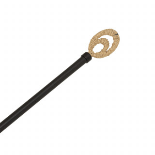 Kit de tringle à rideaux extensible Ellipse - L120 /L210 cm - Métal noir