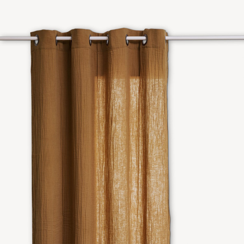 Rideau en gaze de coton JAMANA - 130 x 260 cm - Cannelle Rideau en gaze de coton JAMANA - 130 x 260 cm - Cannelle