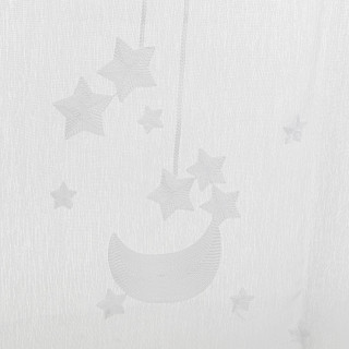 Voilage brodé étoiles - 140 x 240 cm - Blanc