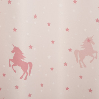 Rideau occultant imprimé licorne - 140 x 250 cm - Rose