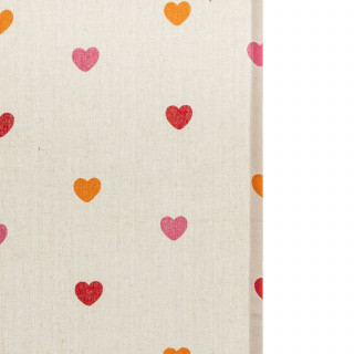 Rideau imprimé cœur en coton recyclé - 140 x 260 cm - Beige
