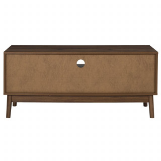 Meuble TV 2 portes et 2 niches effet noyer TIFFANY - Marron