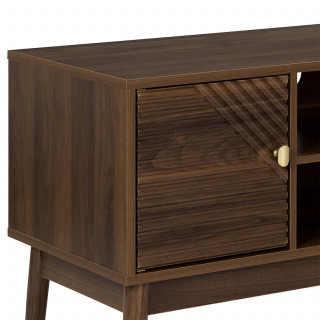 Meuble TV 2 portes et 2 niches effet noyer TIFFANY - Marron