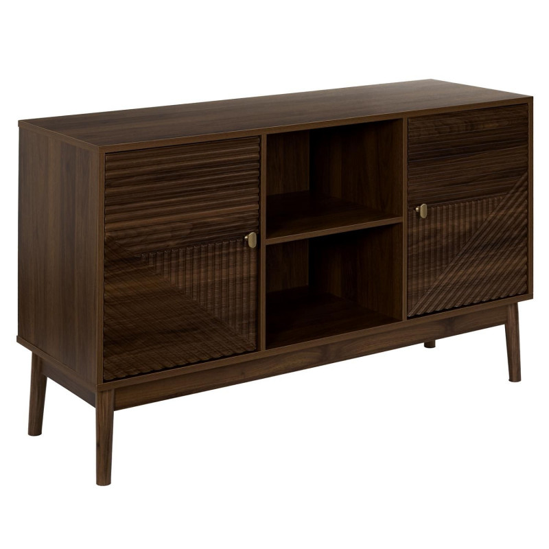 Buffet 2 portes et 2 niches effet noyer TIFFANY - Marron Buffet 2 portes et 2 niches effet noyer TIFFANY - Marron