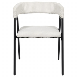 Lot de 2 fauteuils design en tissu côtelé SCOTT - Beige