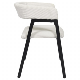 Lot de 2 fauteuils design en tissu côtelé SCOTT - Beige