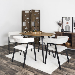 Lot de 2 fauteuils design en tissu côtelé SCOTT - Beige