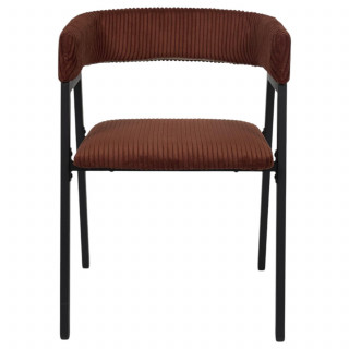 Lot de 2 fauteuils design en tissu côtelé SCOTT - Terracotta