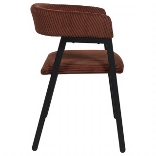 Lot de 2 fauteuils design en tissu côtelé SCOTT - Terracotta
